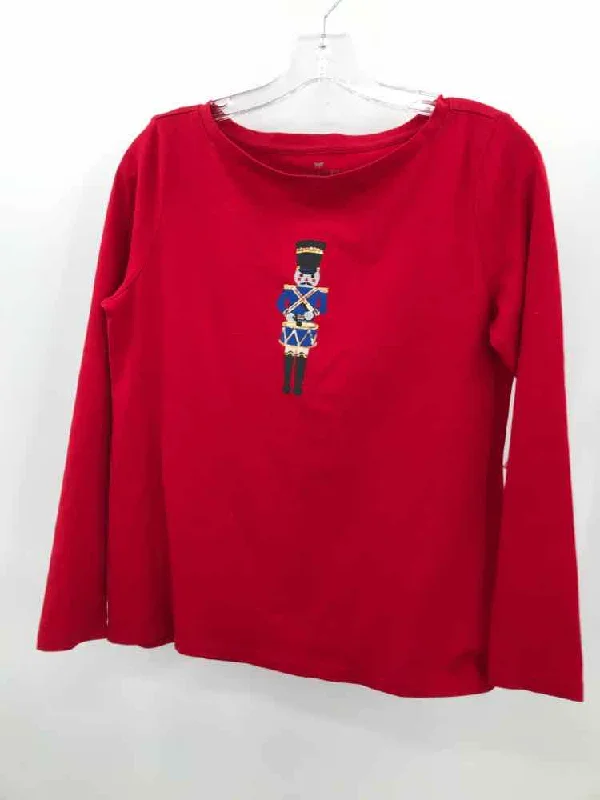 Pre-Owned Talbots Red Size Small P T-shirt-- Solid Print Embellished