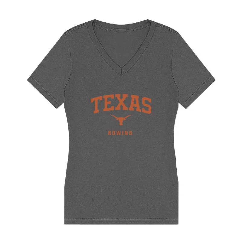Texas - NCAA Women's Rowing : Madeleine Stoehr - Women's V-Neck T-Shirt-- Real Fur Shearling Chenille Texas - NCAA Women's Rowing : Madeleine Stoehr - Women's V-Neck T-Shirt-- Real Fur Shearling Chenille