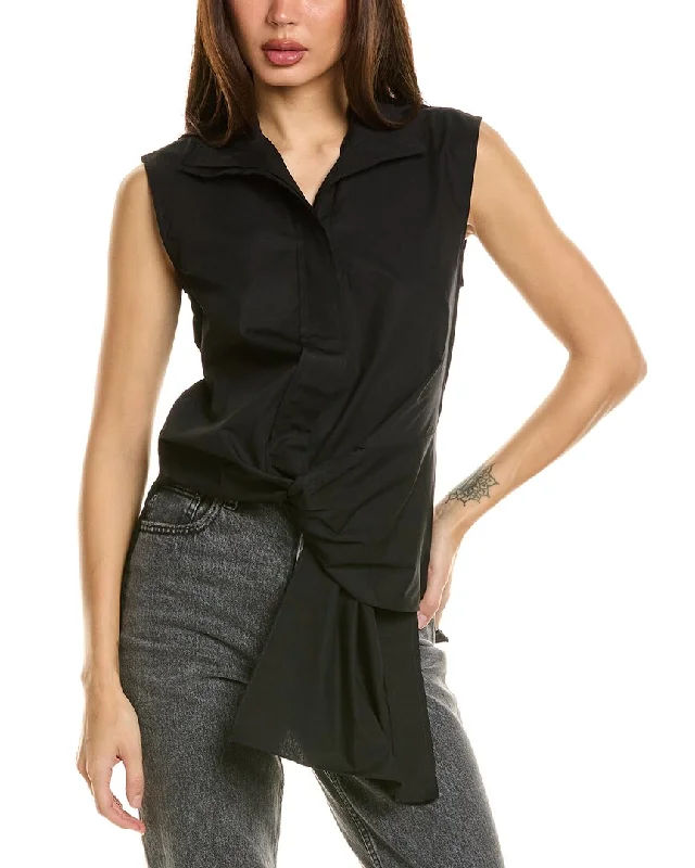Arias Knotted Blouse Classic Striped Blouse