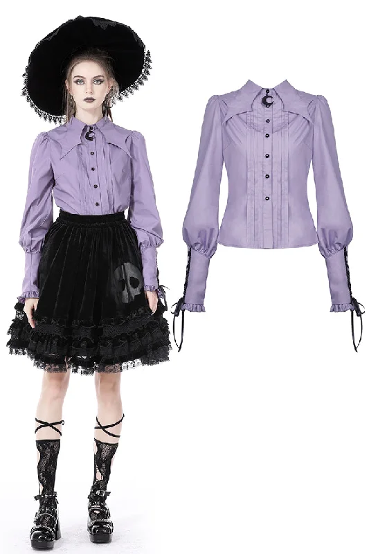 Mystic Twilight Purple Shirt-- Denim Fabric Leather Fabric Suede Fabric