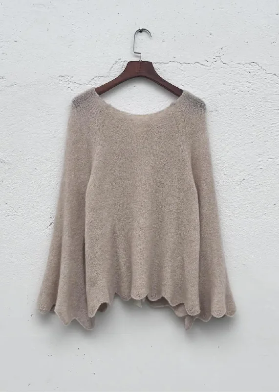 Apricot Cashmere Blouse - The Soft Moss Elegant Embroidery Blouse