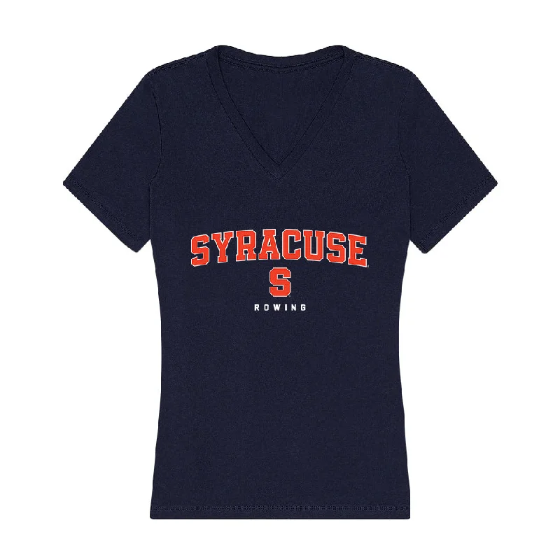 Syracuse - NCAA Women's Rowing : Acorn Cassidy - Women's V-Neck T-Shirt-- Zippered Buttoned Snapped Syracuse - NCAA Women's Rowing : Acorn Cassidy - Women's V-Neck T-Shirt-- Zippered Buttoned Snapped