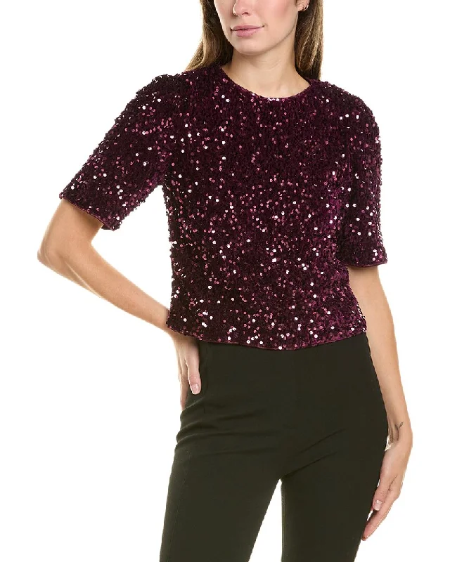 Nanette Nanette Lepore Velvet Sequin Blouse Smart Business Blouse