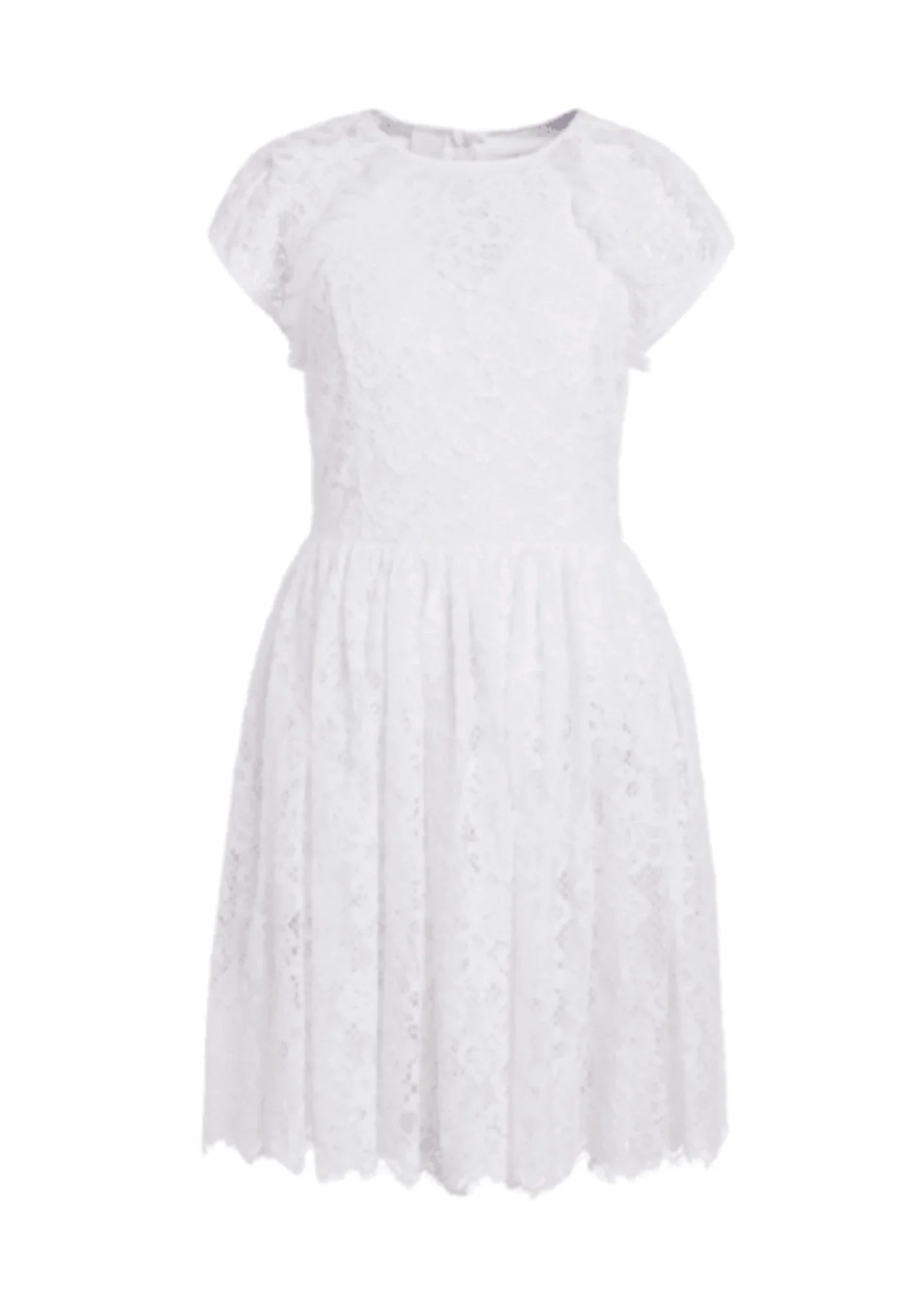 WHITE LACE MINI DRESS Trendy Mini Dress with Belt