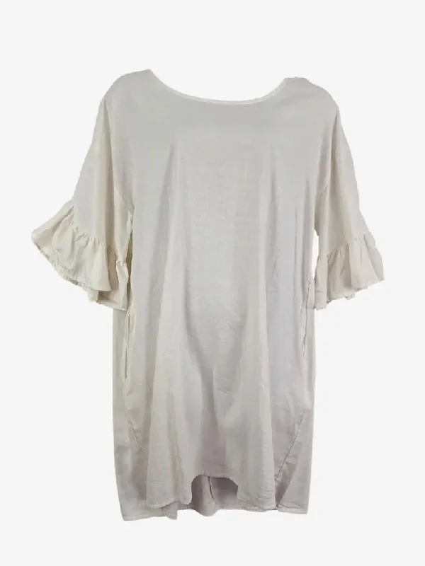 Serafina Linen Blend Frilled Sleeve Mini Dress Size XXL Comfortable Smocked Mini Dress Serafina Linen Blend Frilled Sleeve Mini Dress Size XXL Comfortable Smocked Mini Dress