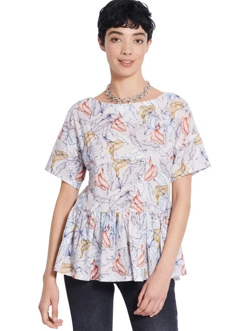 Burda Blouse 5856 Floral Print Blouse