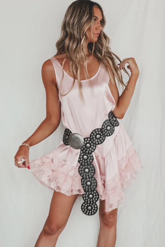 You Make Me Blush Satin Mini Dress Fashionable Button-Front Mini Dress
