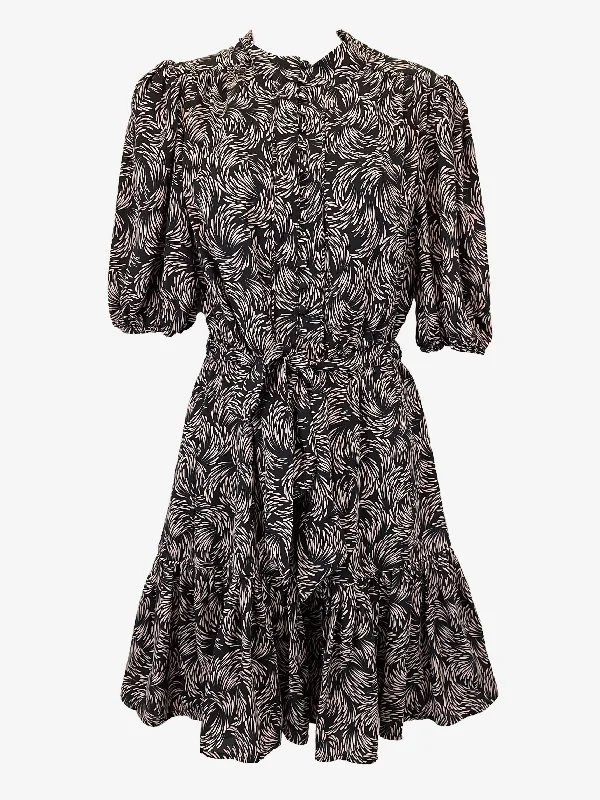 Review Posh High Neck A Line Mini Dress Size 8 Modern Satin Mini Dress
