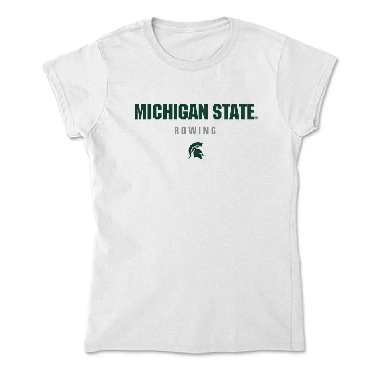 Michigan State - NCAA Women's Rowing : Ella Kubas - Soft Style Women’s T-Shirt-- Seamless Knitted Crochet Michigan State - NCAA Women's Rowing : Ella Kubas - Soft Style Women’s T-Shirt-- Seamless Knitted Crochet
