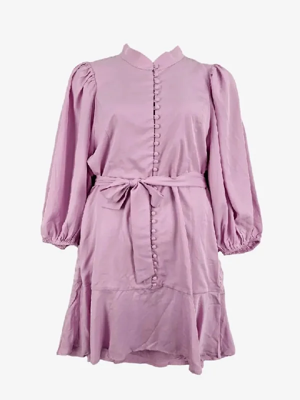Bohemian Traders Mauve Flounce Belted Button up Mini Dress Size 24 Elegant Vintage Mini Dress Bohemian Traders Mauve Flounce Belted Button up Mini Dress Size 24 Elegant Vintage Mini Dress