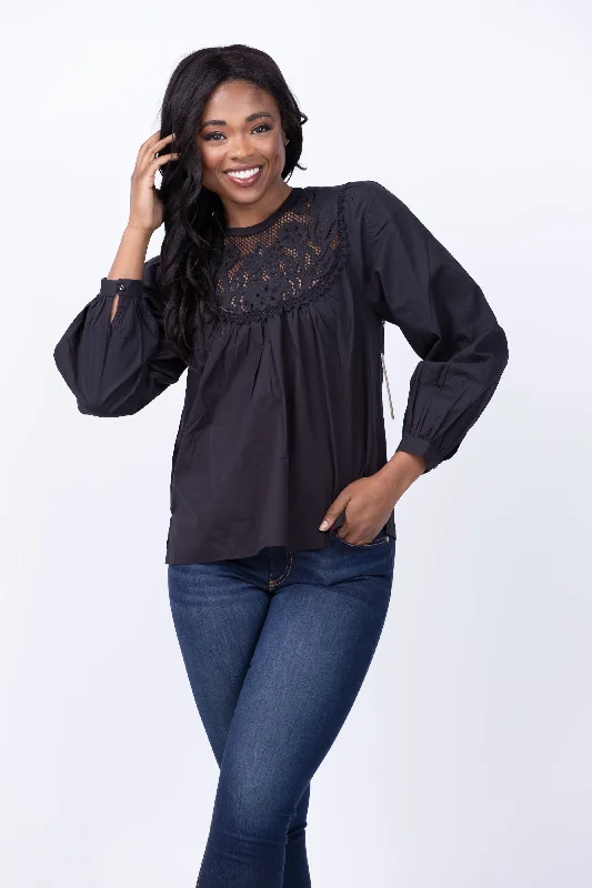 Cleobella Raine Blouse in Black Sleeveless Chiffon Blouse