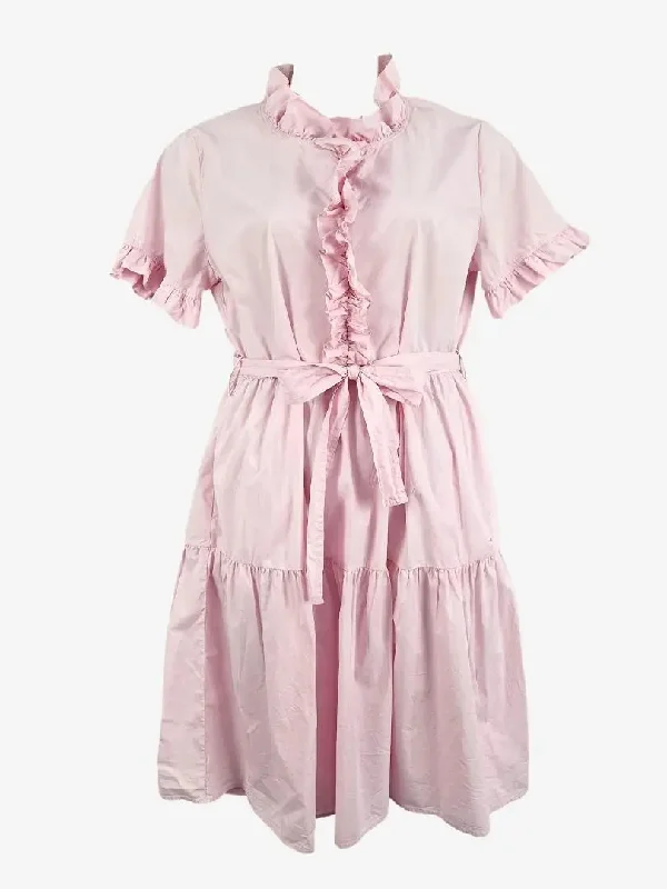 Alessandra Pretty In Pink Ruffle Belted Mini Dress Size XL Comfortable Off-Shoulder Mini Dress Alessandra Pretty In Pink Ruffle Belted Mini Dress Size XL Comfortable Off-Shoulder Mini Dress