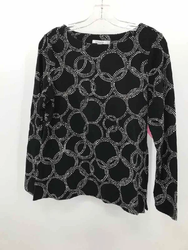 Pre-Owned Chico's Black Size Small Printed T-shirt-- Layered Multi-layer Single Layer Pre-Owned Chico's Black Size Small Printed T-shirt-- Layered Multi-layer Single Layer