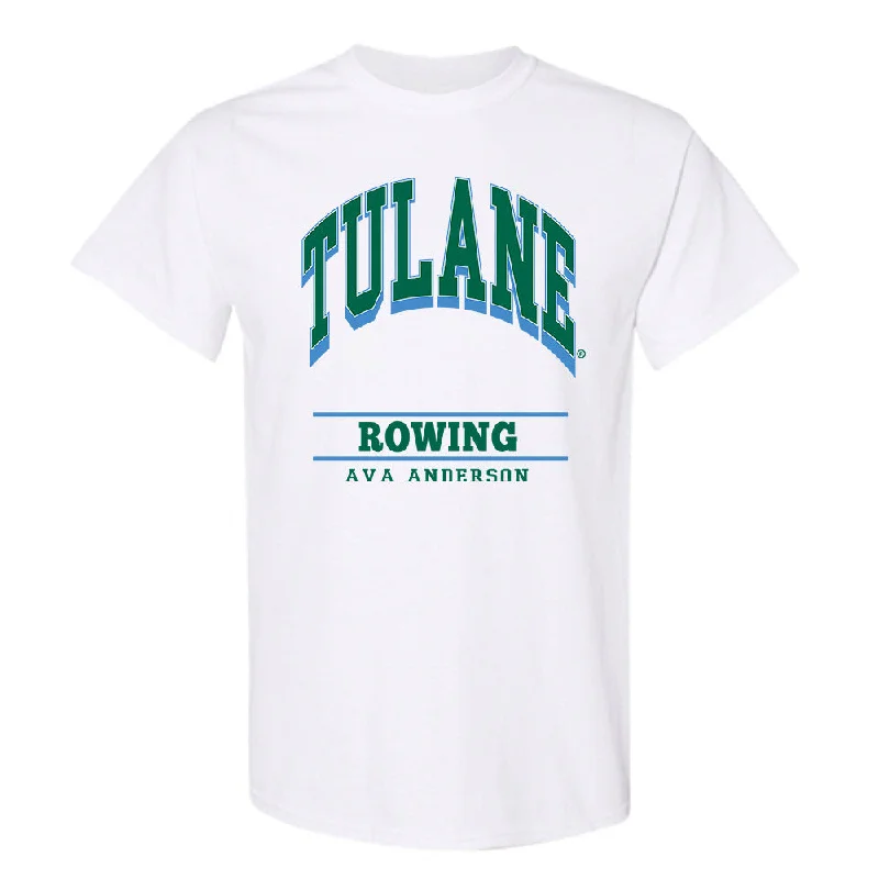 Tulane - NCAA Women's Rowing : Ava Anderson - Classic Fashion Shersey T-Shirt-- Fleece Nylon Spandex Tulane - NCAA Women's Rowing : Ava Anderson - Classic Fashion Shersey T-Shirt-- Fleece Nylon Spandex