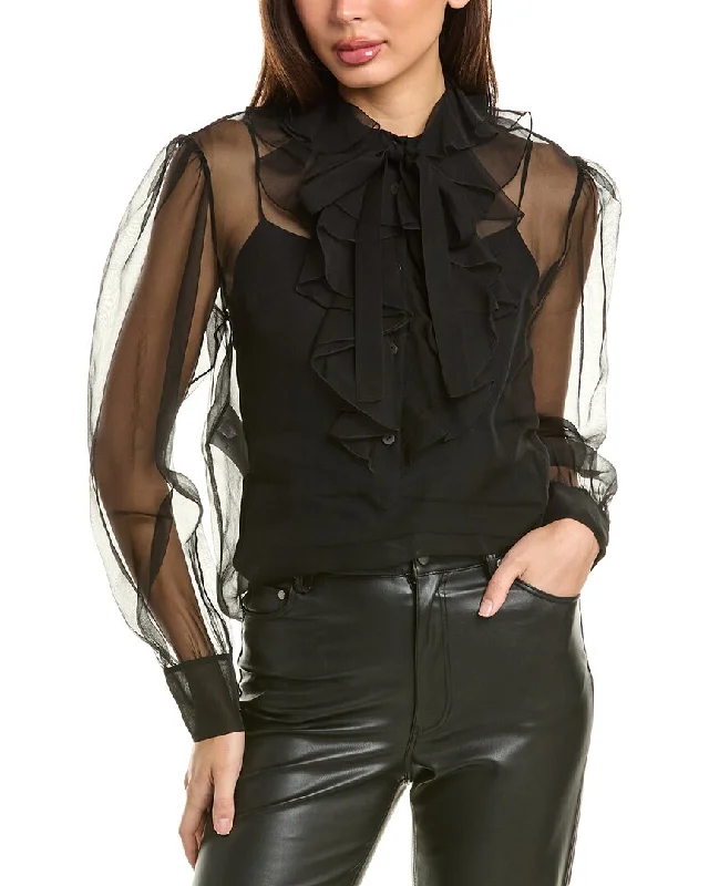 Alberta Ferretti Organza Silk Blouse Elegant Silk Blouse