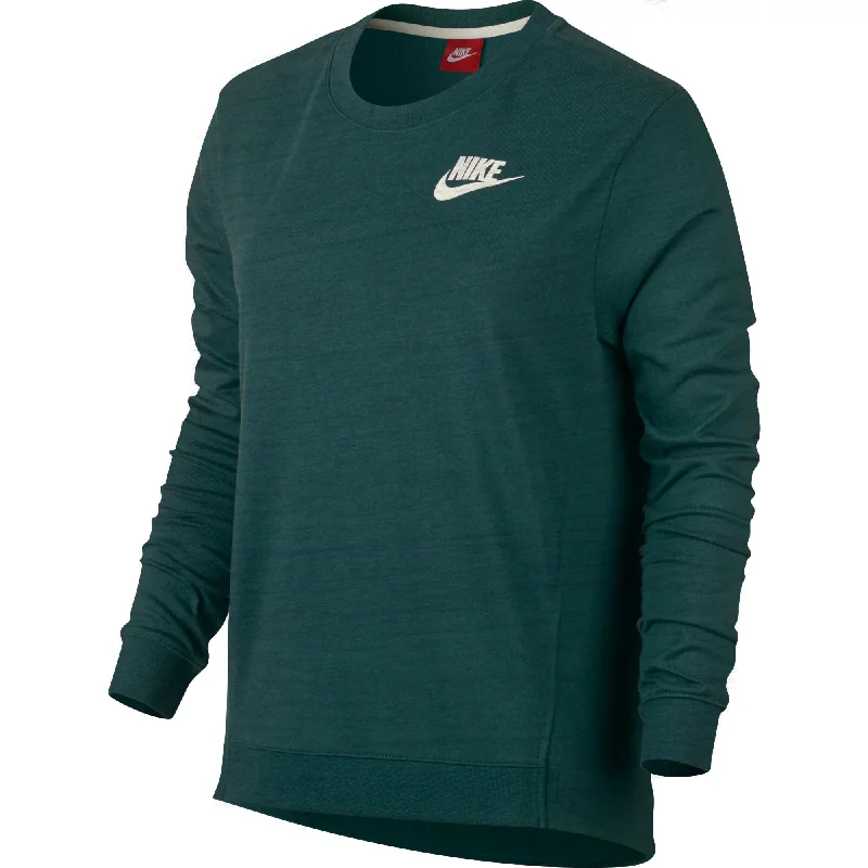 Nike Gym Crew Pull Over Women's T-Shirt Dark Green-- Asymmetrical Pockets Print