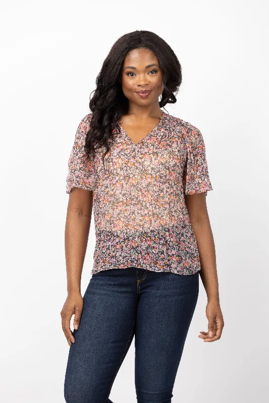 Gilner Farrar Arabella Blouse in Dusty Rose High Neck Blouse
