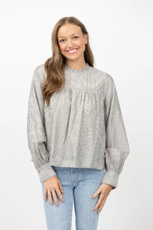 Ulla Johnson Illa Blouse in Ash Feminine Pastel Blouse