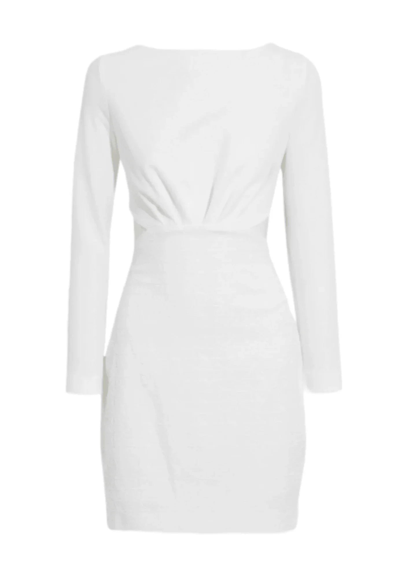 OPEN-BACK TWISTED MINI DRESS Stylish Puff Sleeve Mini Dress
