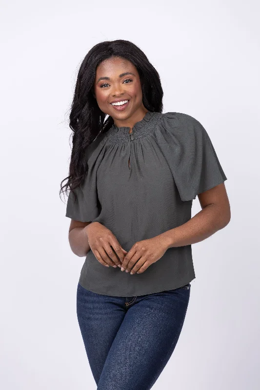 Gilner Farrar Arabella Blouse in Hunter Green Office-Ready Blouse