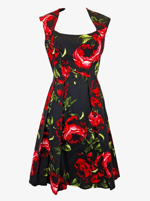 Leona Edmiston Retro Rosy A Line Mini Dress Size 8 Elegant Silk Mini Dress