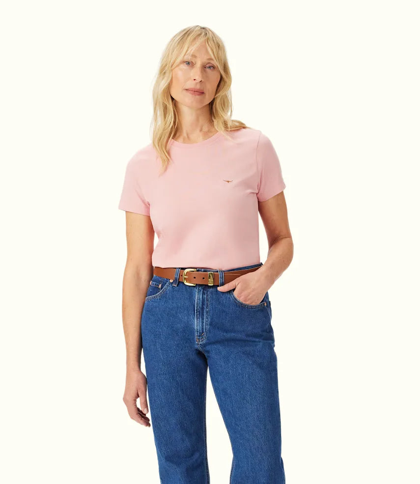 R.M.Williams - Piccadilly T-Shirt - Rose-- Zippered Buttoned Snapped