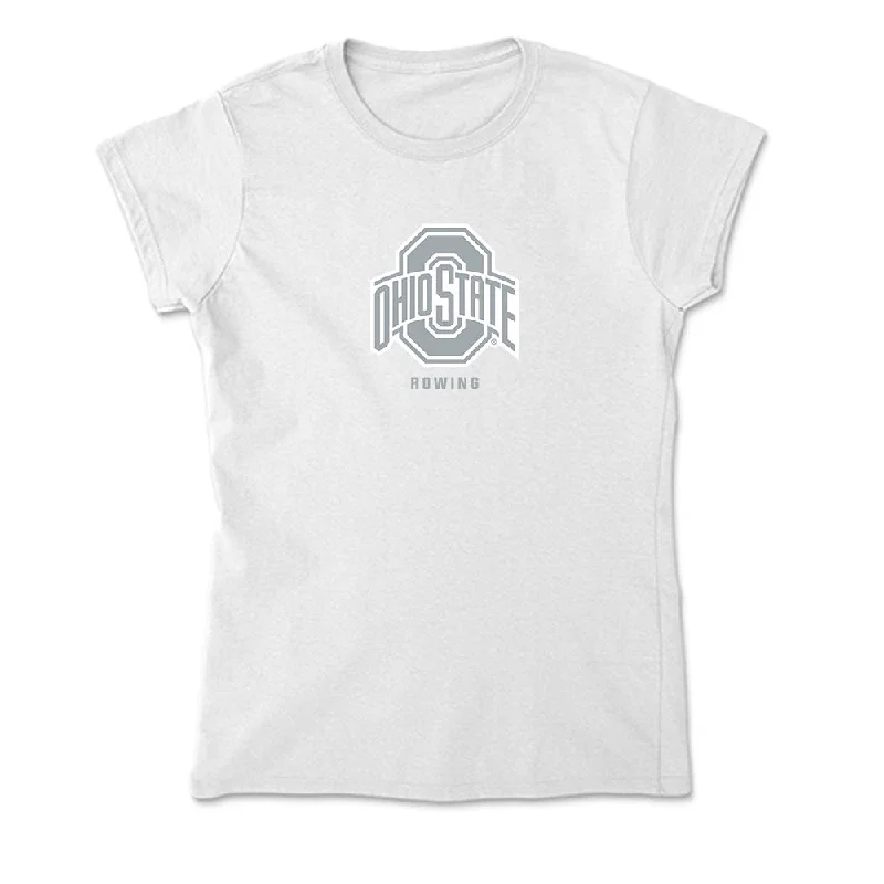 Ohio State - NCAA Women's Rowing : Halen Swickard - Classic Shersey Soft Style Women’s T-Shirt-- Asymmetrical Pockets Print Ohio State - NCAA Women's Rowing : Halen Swickard - Classic Shersey Soft Style Women’s T-Shirt-- Asymmetrical Pockets Print
