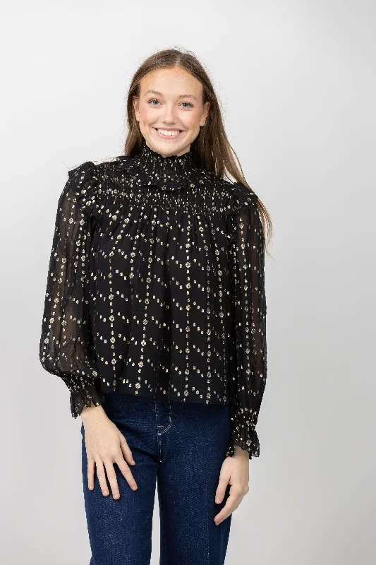 Ulla Johnson Mila Blouse in Cosmos Off-Shoulder Wrap Blouse