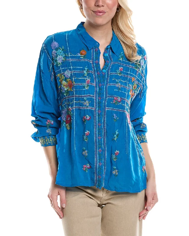Johnny Was Renn Blouse Elegant Peplum Blouse
