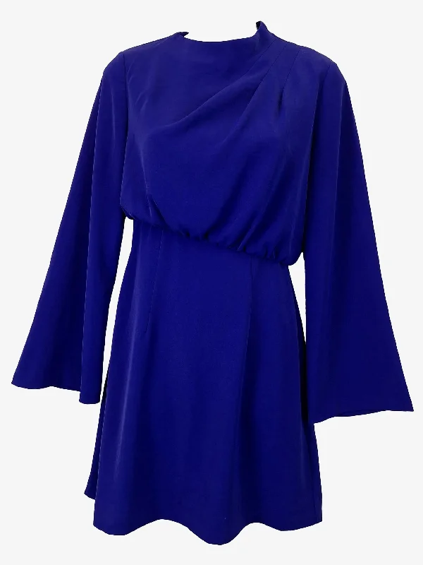 Cue Elegant Gathered Evening Mini Dress Size 6 Stylish Ruffle Mini Dress