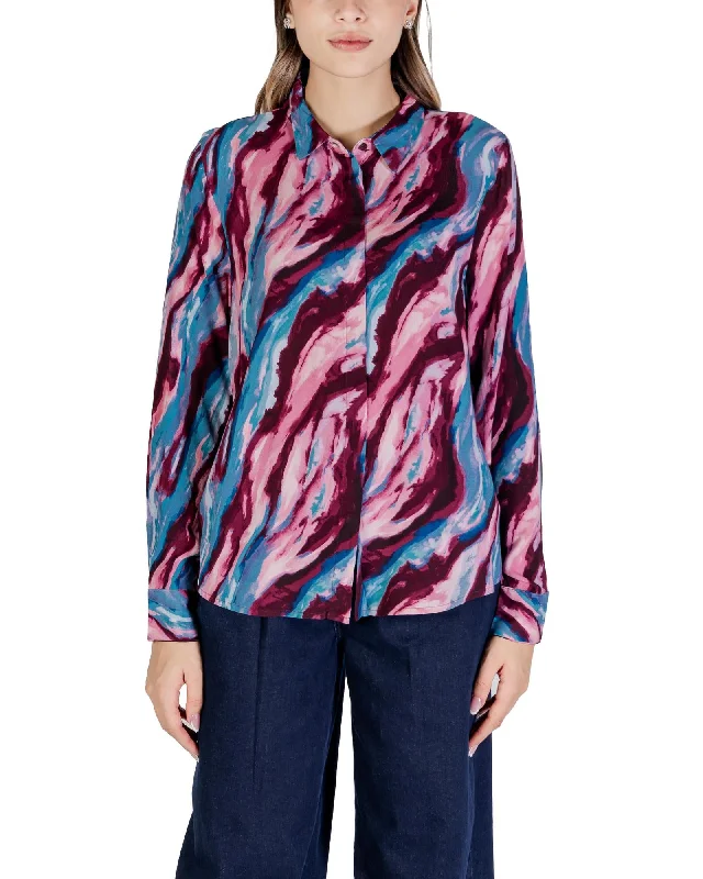 Ichi  Women's Abstract Print Blouse Side Tie Blouse