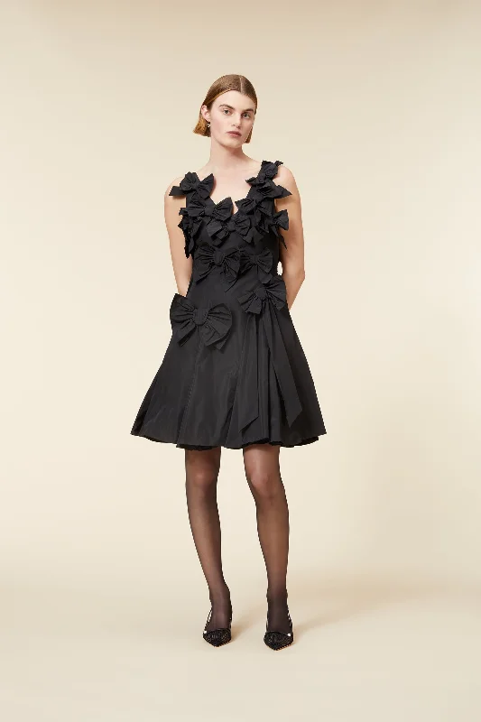 BOW BOUQUET TAFFETA MINI DRESS Trendy Tie-Dye Mini Dress