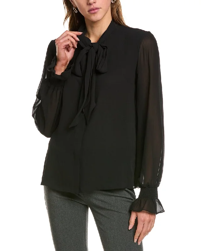 Bcbgmaxazria Bow Blouse Gathered Detail Blouse