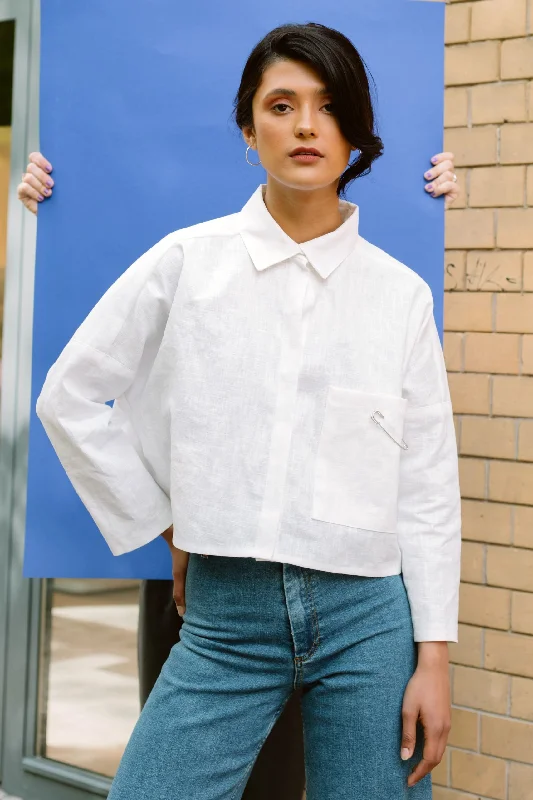 JULIANA MARTEJEVS Noella Blouse Off-Shoulder Wrap Blouse
