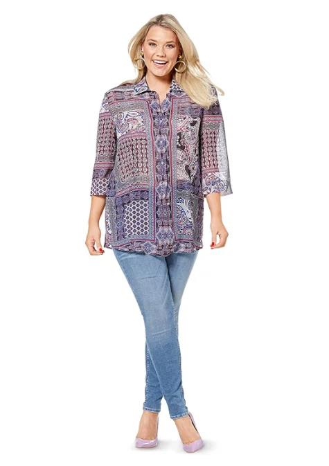 Burda Blouse 6614 Sleeveless Chiffon Blouse