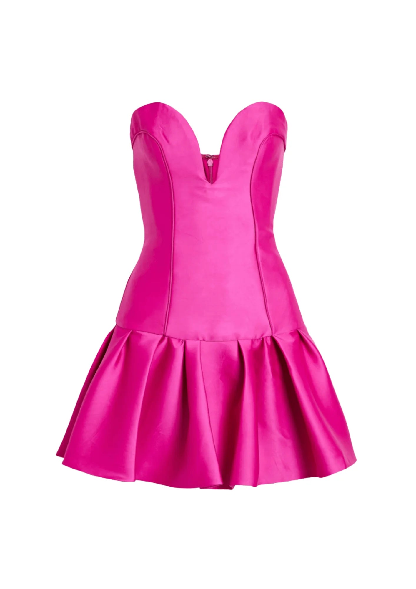 PINK LUMO STRAPLESS MINI DRESS Fashionable Polka Dot Mini Dress