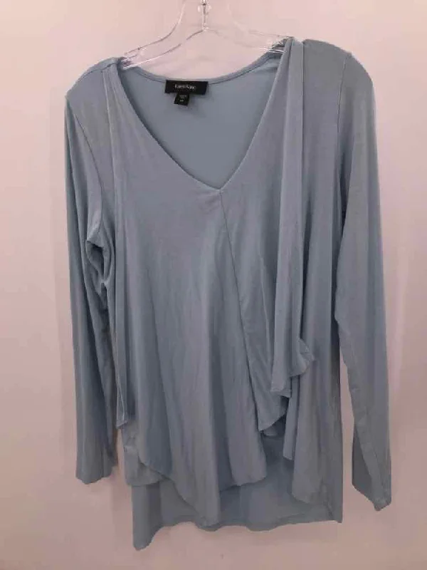Pre-Owned Karen Kane Blue Size Medium T-shirt-- Rayon Velvet Corduroy