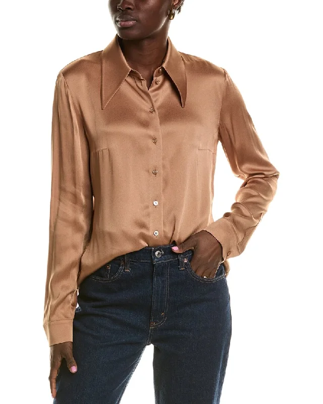 Michael Kors Collection Satin Charm Blouse Office-Ready Blouse