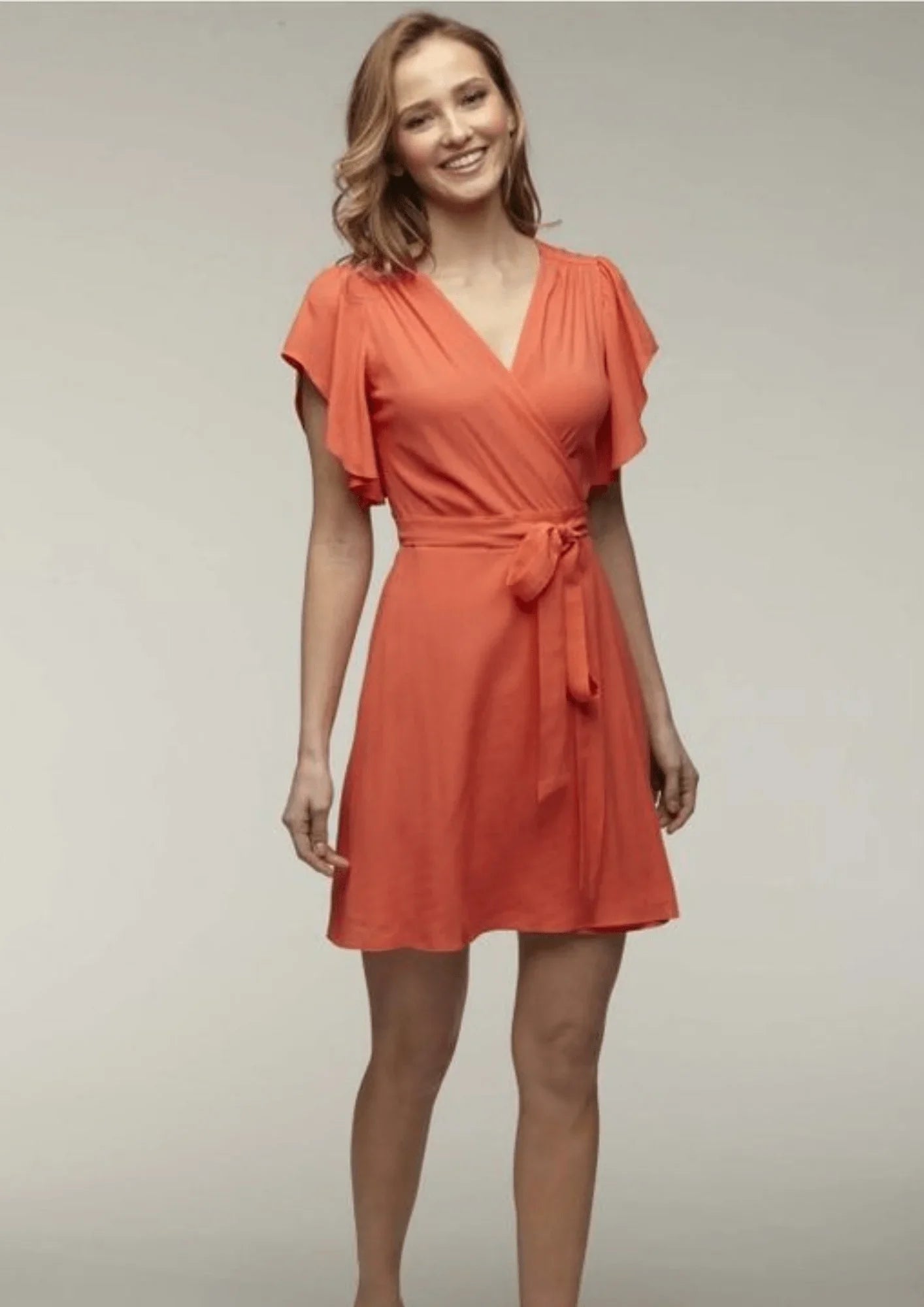 MANDARINE MINI DRESS Comfortable Linen Mini Dress
