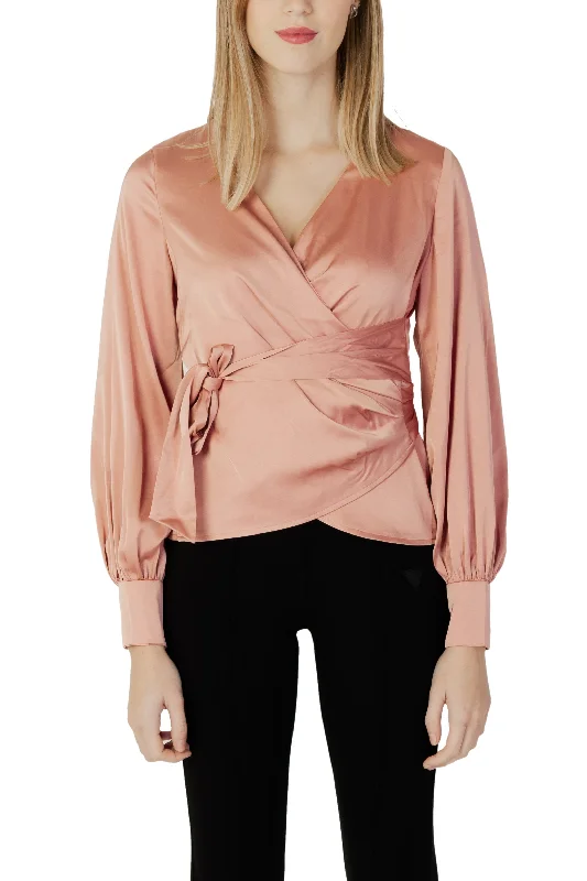 Guess  Women's Wrap Blouse Elegant Embroidery Blouse