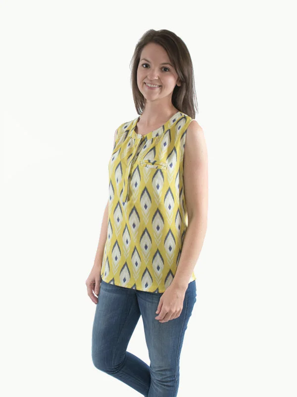 Hey June Handmade Biscayne Blouse Collared Satin Blouse