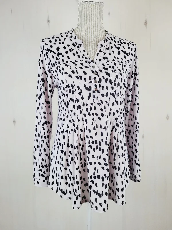 LILY MORGAN DOTTED BLOUSE TOP LADIES MEDIUM PRE-LOVED Puff Sleeve Blouse