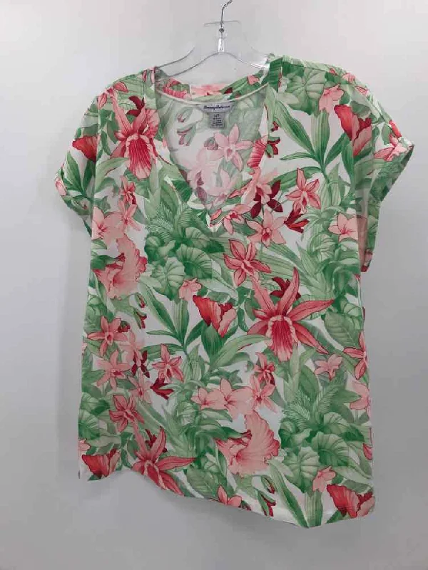 Pre-Owned Tommy Bahama Green Size Small Floral T-shirt-- Rayon Fabric Velvet Fabric Corduroy Fabric Pre-Owned Tommy Bahama Green Size Small Floral T-shirt-- Rayon Fabric Velvet Fabric Corduroy Fabric