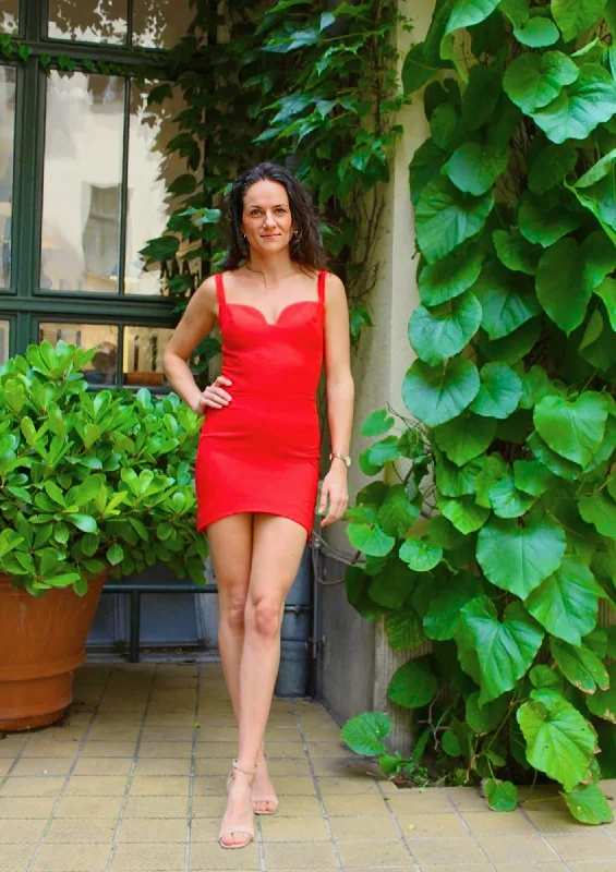 CORAL MINI DRESS Comfortable Casual Mini Dress