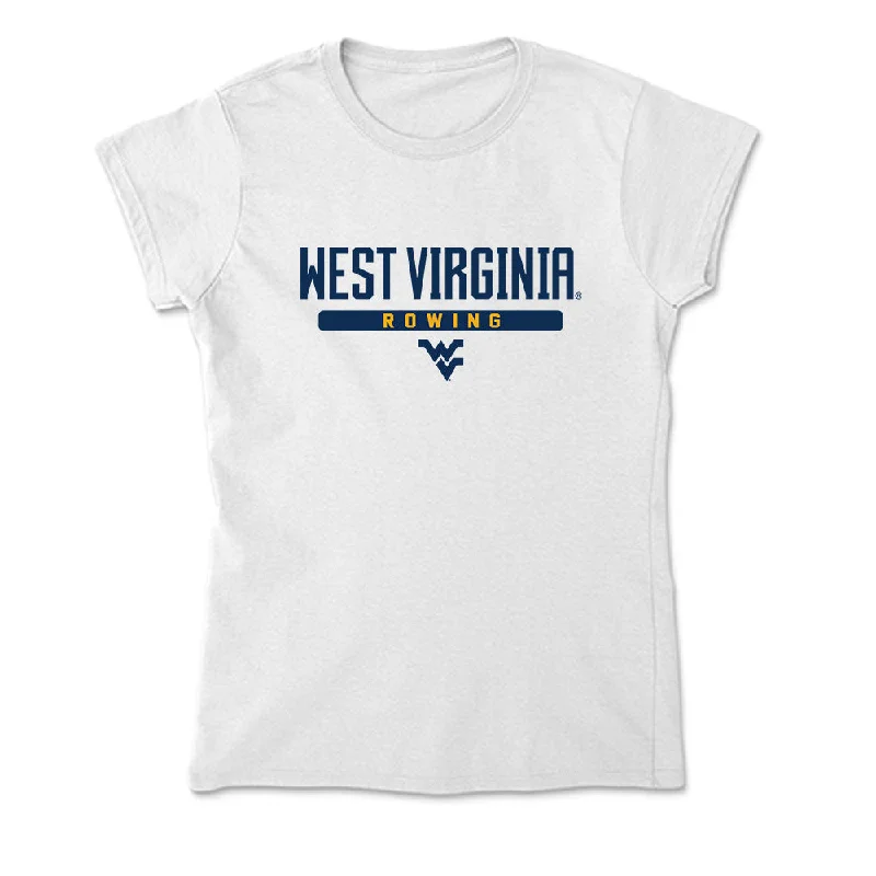 West Virginia - NCAA Women's Rowing : Grace Cronen - Soft Style Women’s T-Shirt-- Houndstooth Herringbone Solid West Virginia - NCAA Women's Rowing : Grace Cronen - Soft Style Women’s T-Shirt-- Houndstooth Herringbone Solid