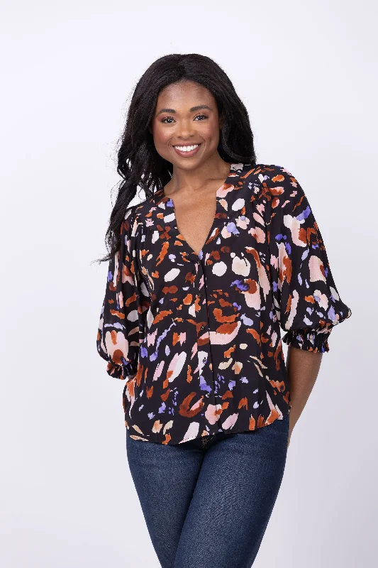 Gilner Farrar Kayla Blouse in Boogie Nights Peter Pan Collar Blouse