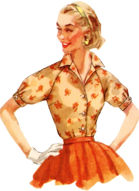 Simplicity Vintage Blouses S9818 Soft Satin Blouse