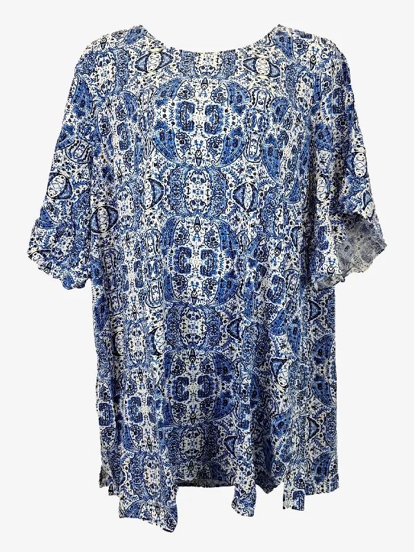 Khoko Boho Paisley Smock Mini Dress Size 22 Trendy Floral Mini Dress