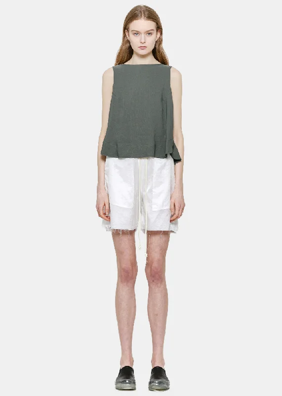 Green Darted Blouse Elegant Office Blouse