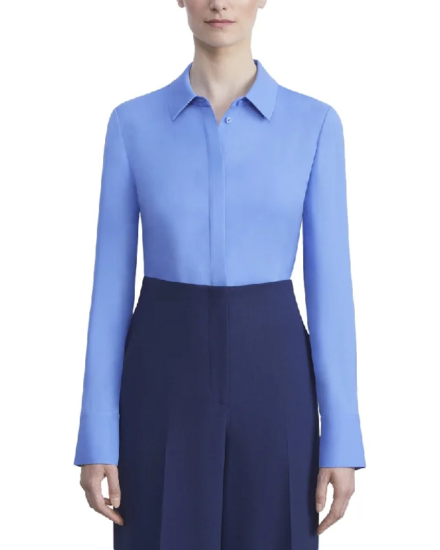 Lafayette 148 New York Scottie Silk Blouse Soft Knit Blouse